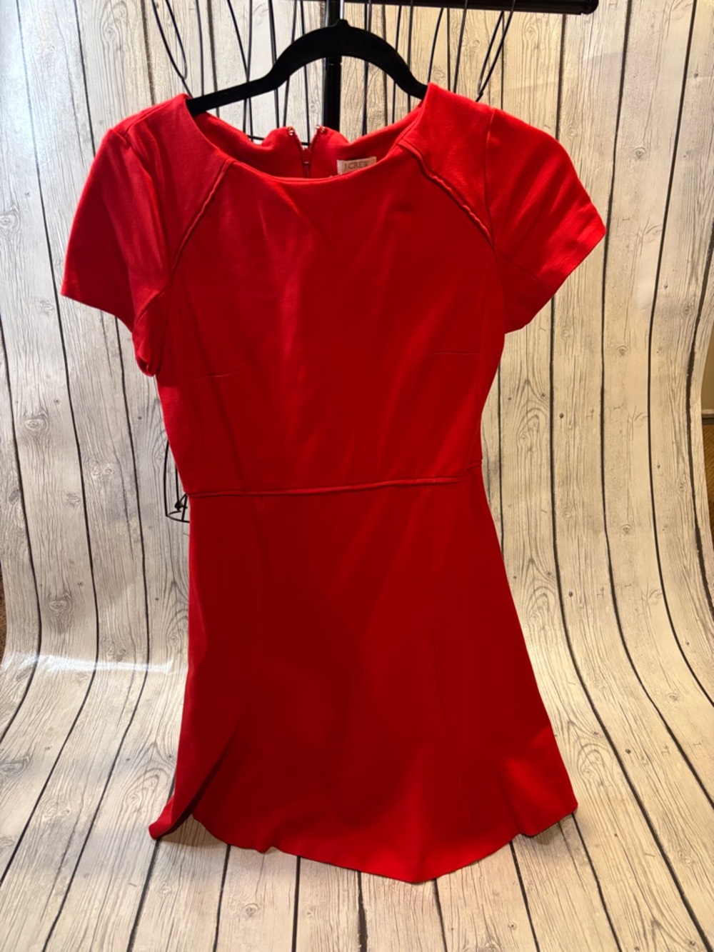 J. Crew women’s size 6 Red Short-Sleeve Fit & Flare Mini Press